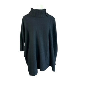 Kinross Cashmere Black Turtleneck Poncho Size 2